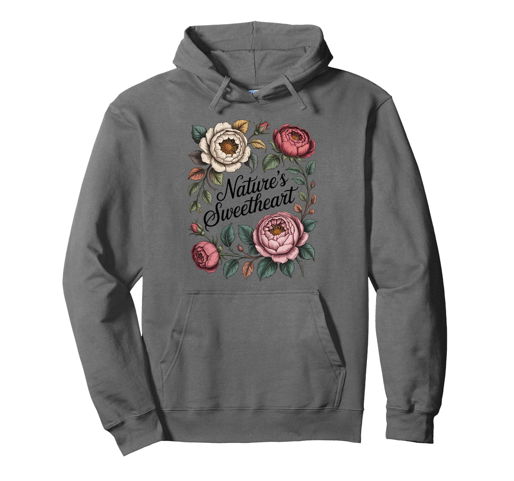 Natures Sweetheart Rose Floral Hoodie - Minimalist Print Men Women - T-Shirt, Sweatshirt, Hoodie