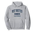 West Whittier California Ca Athletic Hoodie - Novelty Apparel for Adults - T-Shirt, Sweatshirt, Hoodie