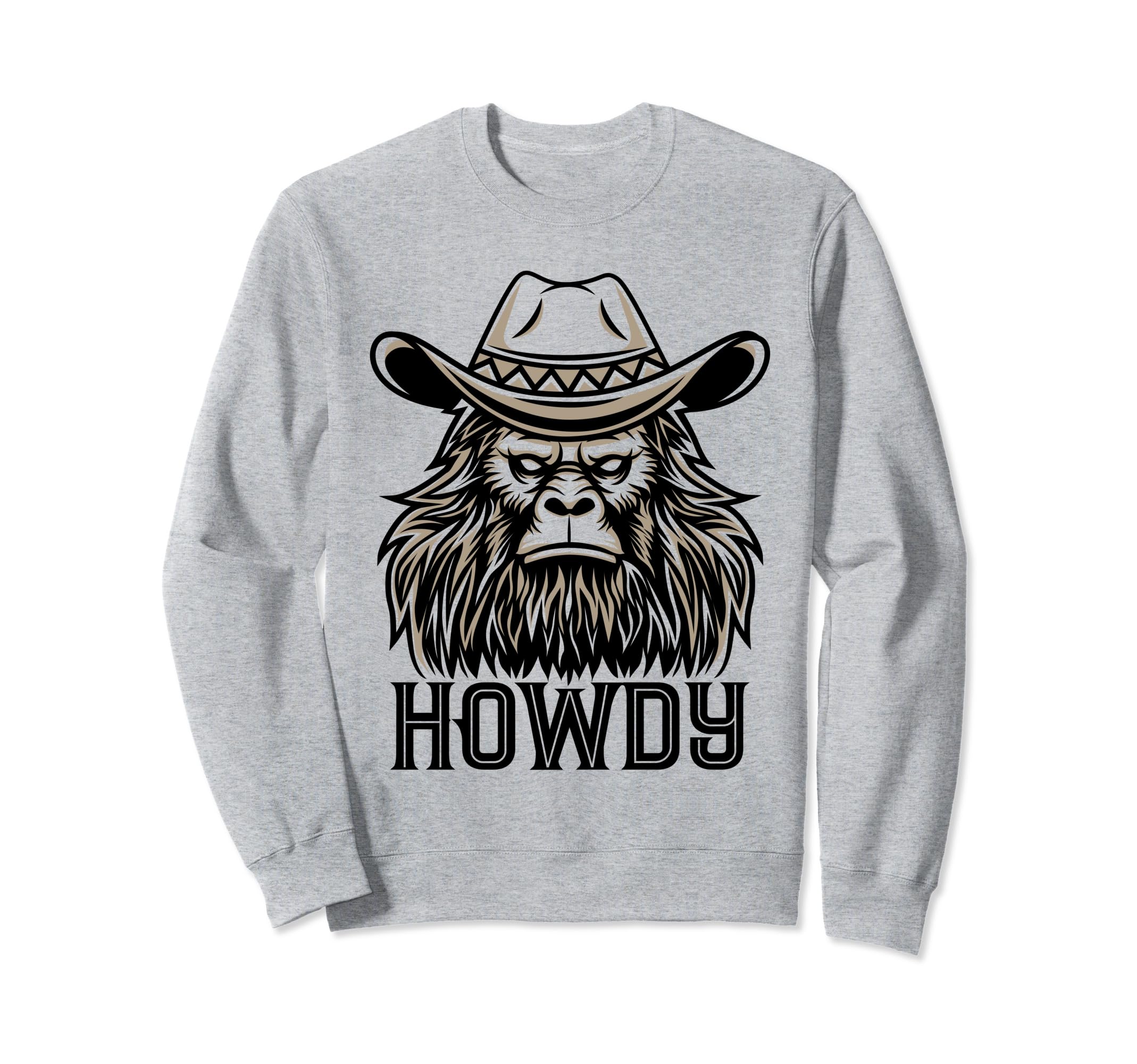 Howdy Bigfoot Sasquatch Cowboy Sweatshirt - Trendy Graphic Men Women - T-Shirt, Sweatshirt, Hoodie