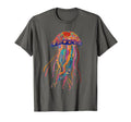 Jellyfish Colorful Flower Patterns T-Shirt - Aesthetic Graphic Men Women - T-Shirt, Sweatshirt, Hoodie