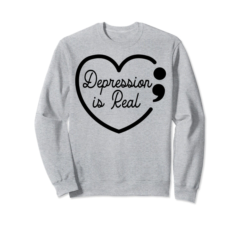 Depression Is Real Depression Mental Sweatshirt - Unique Graphic Unisex - T-Shirt, Sweatshirt, Hoodie