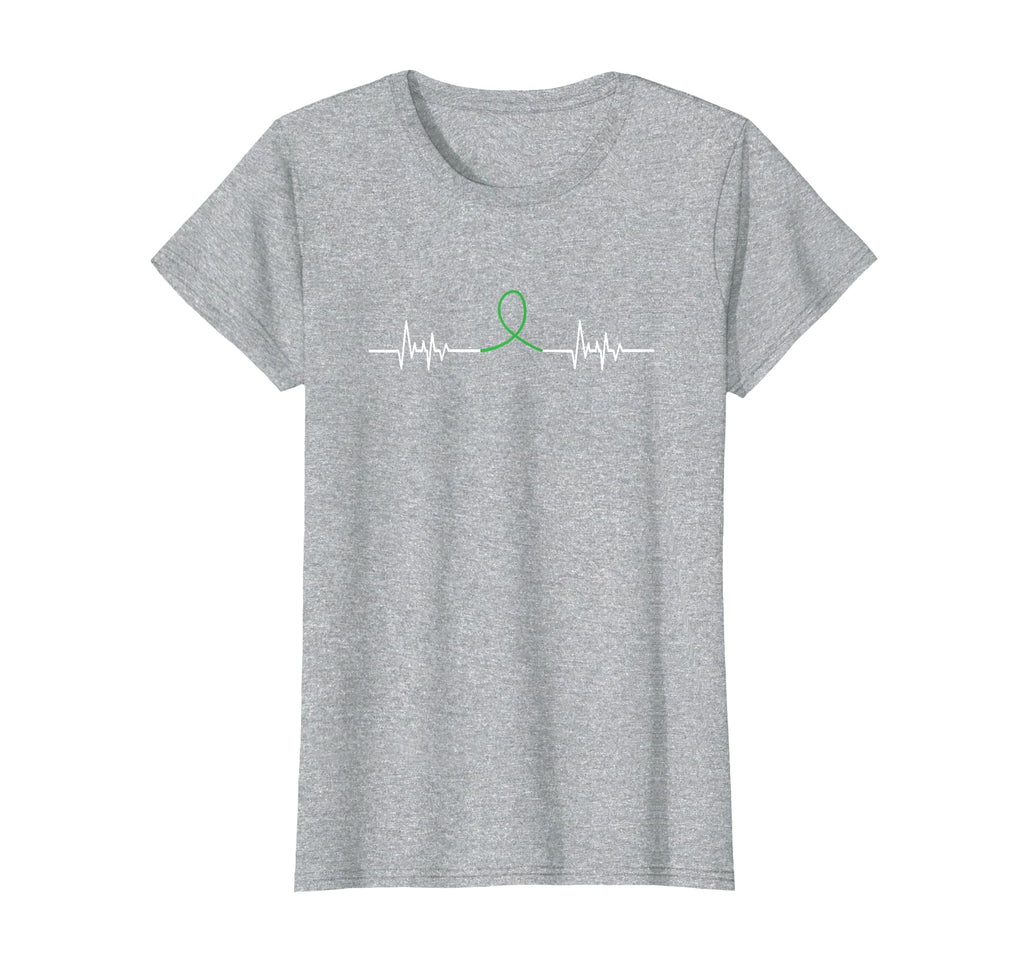 Green Ribbon Heart Beat Mental Health T-Shirt - Minimalist Print Unisex - T-Shirt, Sweatshirt, Hoodie