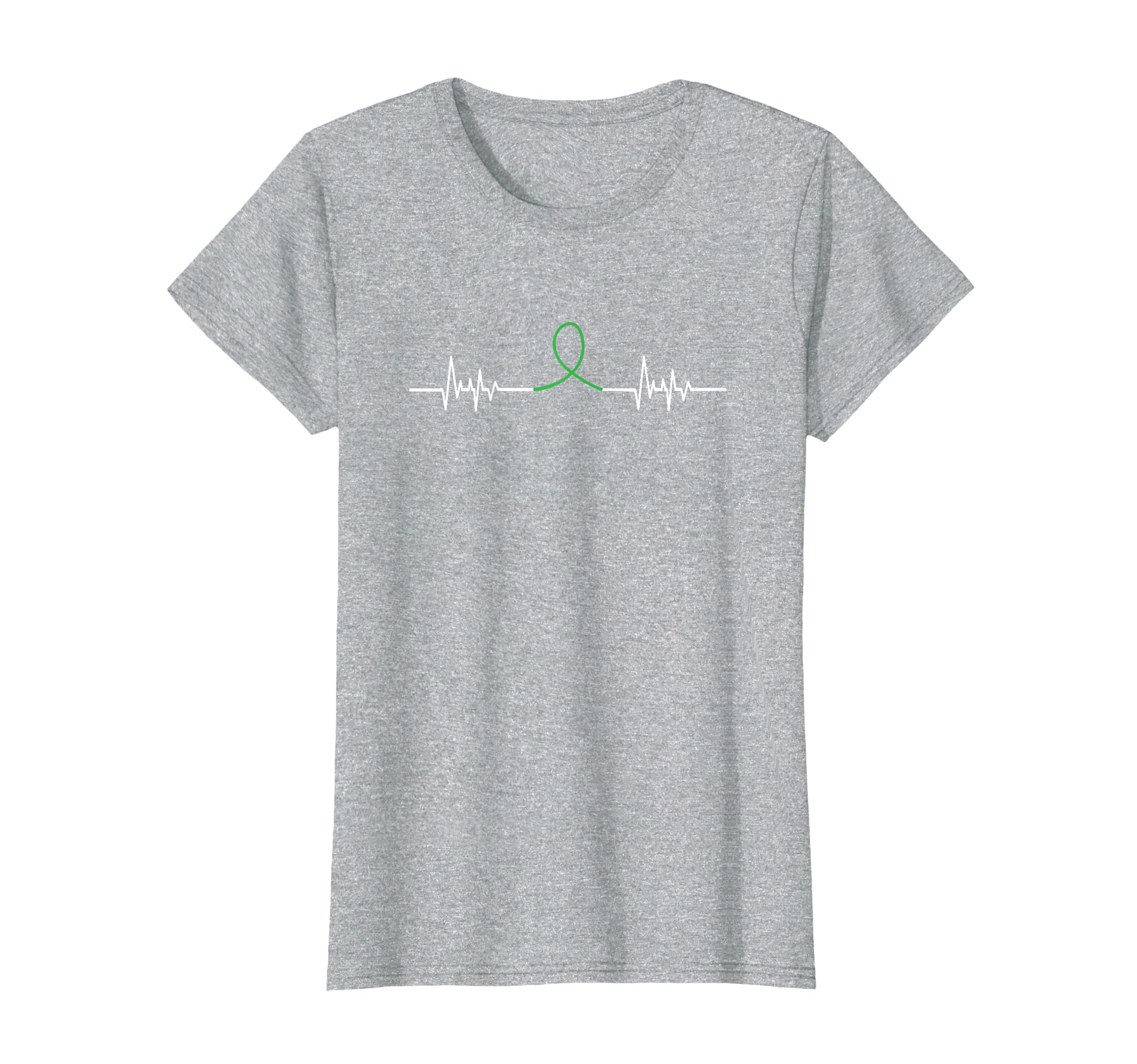 Green Ribbon Heart Beat Mental Health T-Shirt - Minimalist Print Unisex - T-Shirt, Sweatshirt, Hoodie