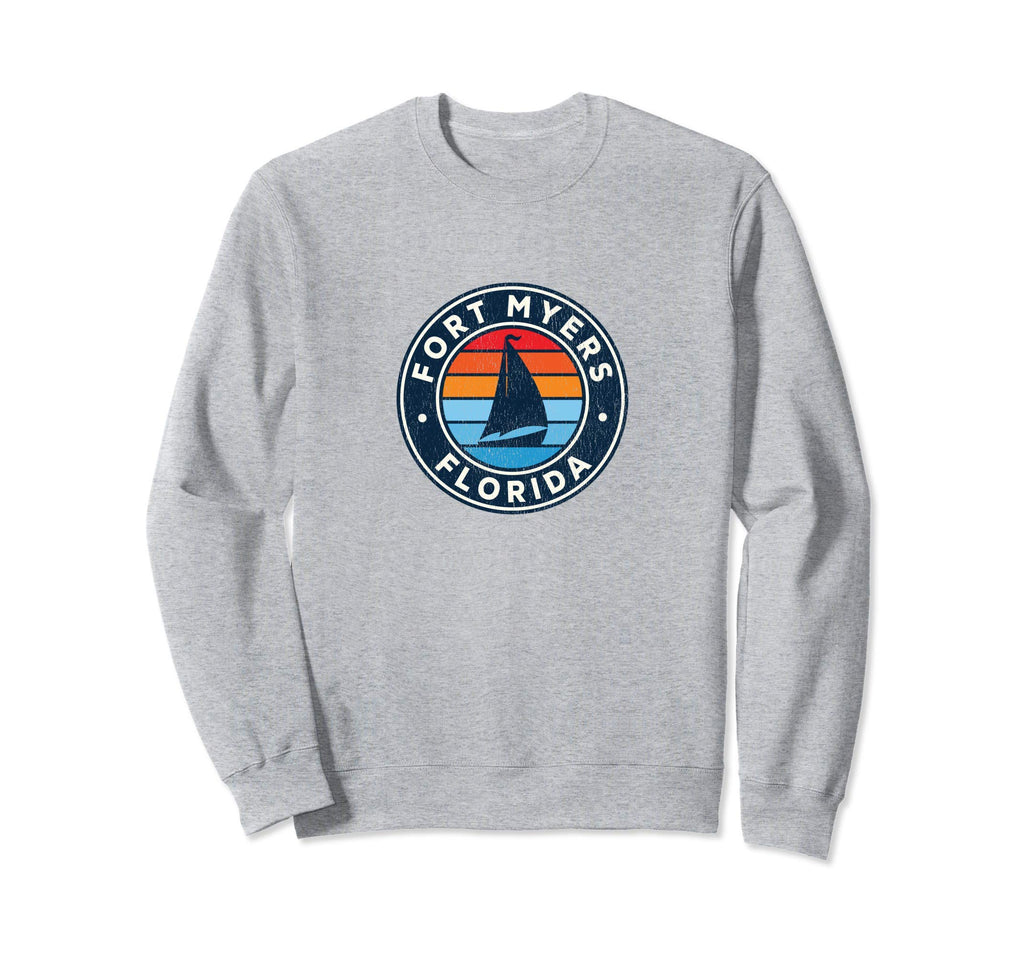 Fort Myers Florida Fl Sailboat 70S Sweatshirt - Graphic Print for Adults - T-Shirt, Sweatshirt, Hoodie