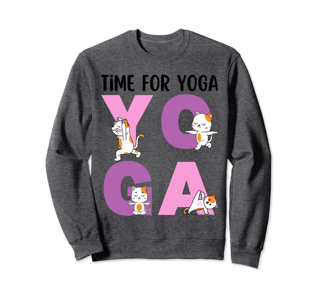 Cat Yoga Poses Practicing Sweatshirt - Casual Everyday Wear Men Women - T-Shirt, Sweatshirt, Hoodie