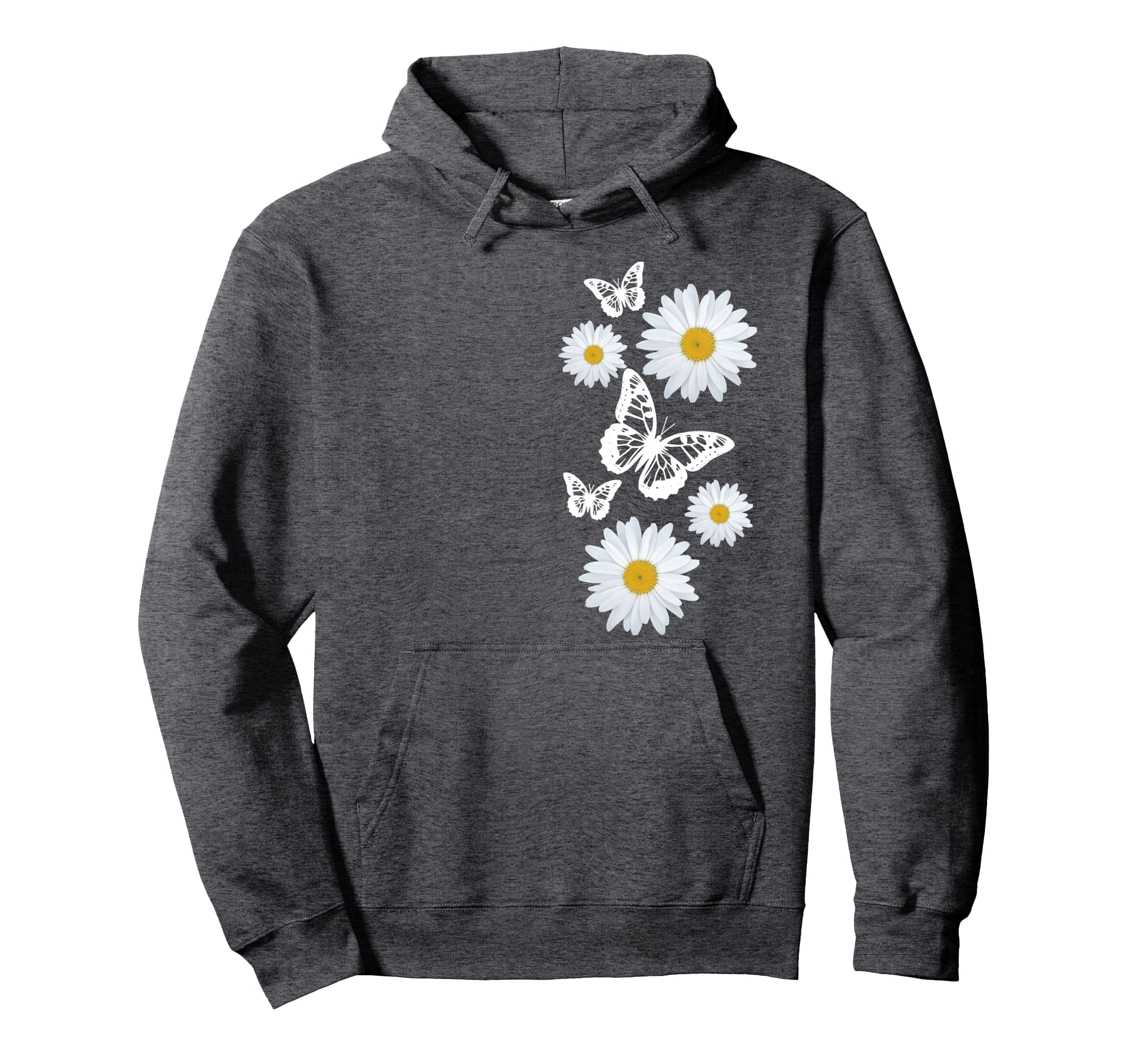 Fantasy Elegant White Butterflies Hoodie - Casual Everyday Wear Unisex - T-Shirt, Sweatshirt, Hoodie
