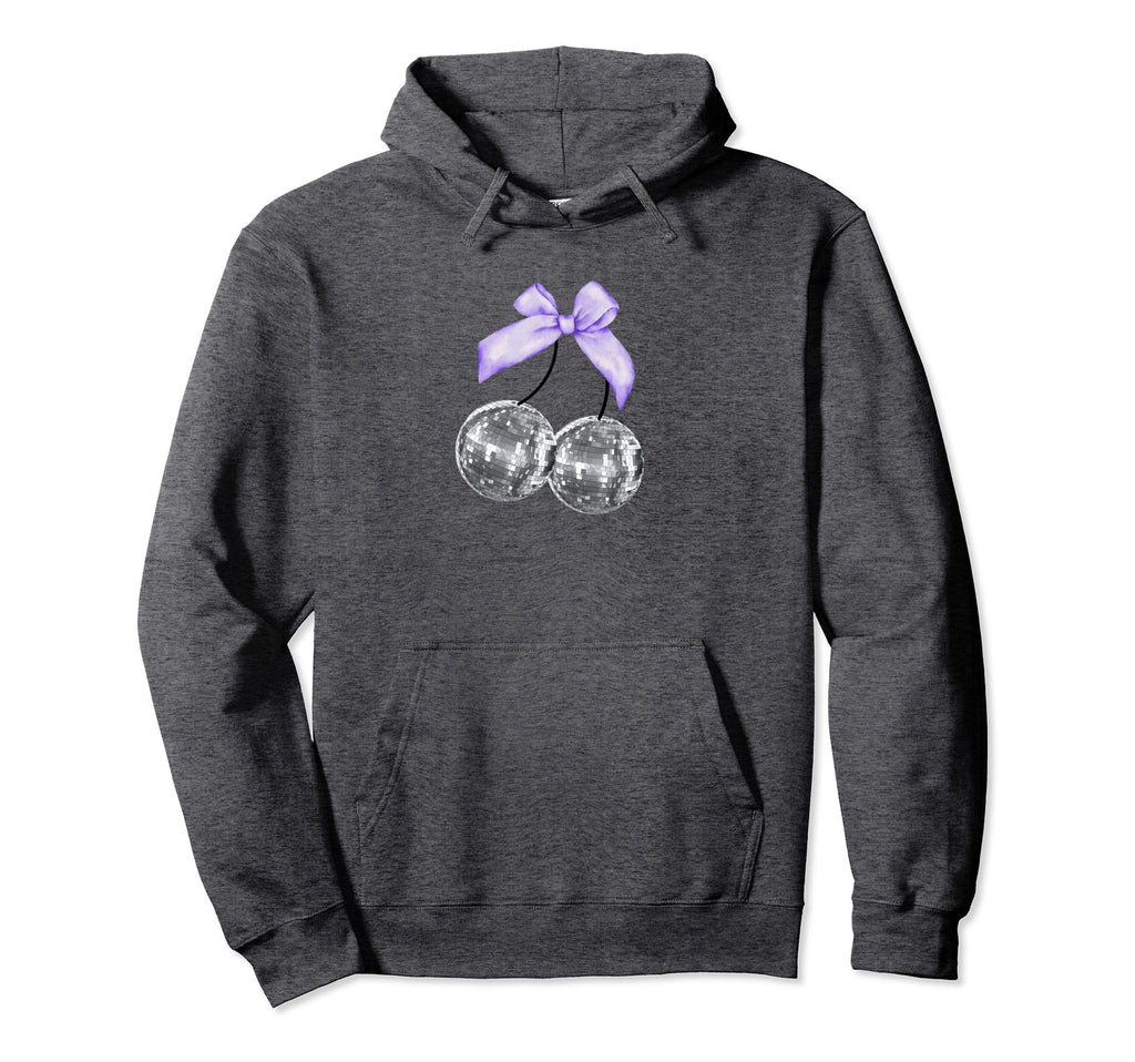 Disco Cherry Balls Purple Bow Coquette Hoodie - Custom Art Print Men Women - T-Shirt, Sweatshirt, Hoodie