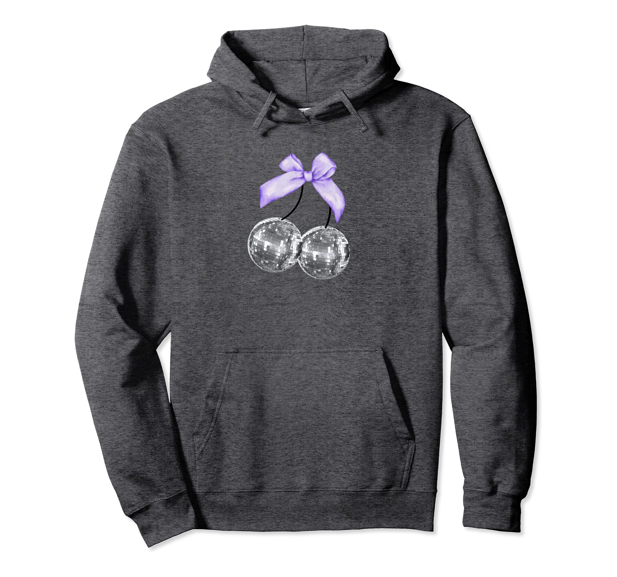 Disco Cherry Balls Purple Bow Coquette Hoodie - Custom Art Print Men Women - T-Shirt, Sweatshirt, Hoodie