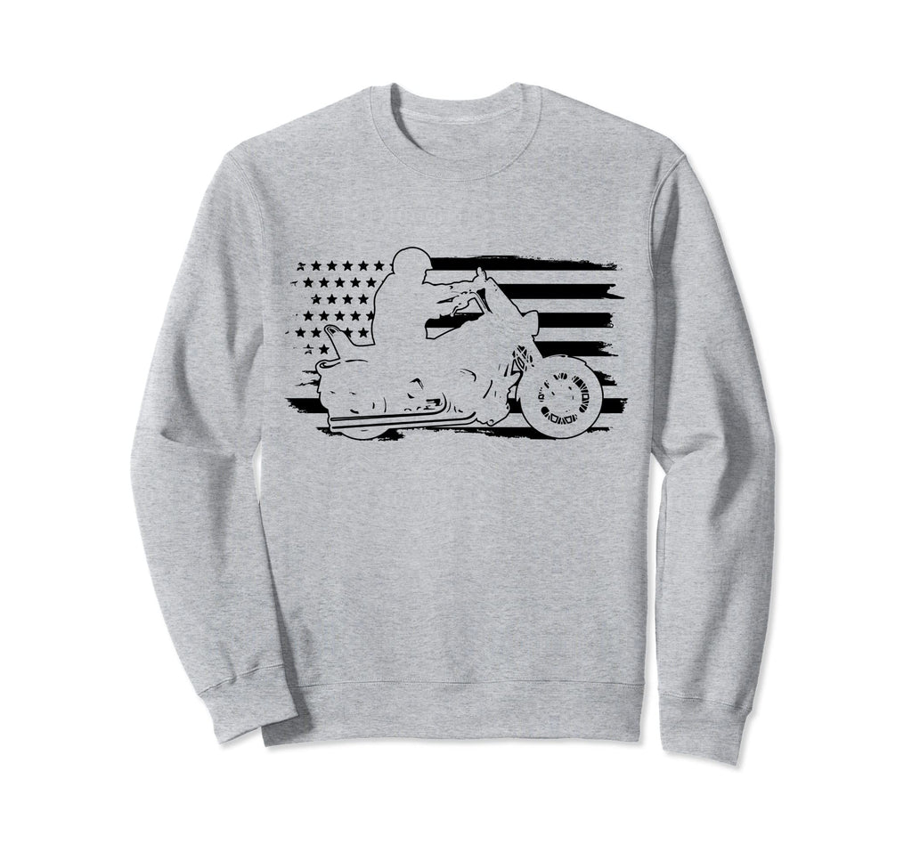 Patriotic Motorcycle American Us Sweatshirt - Aesthetic Graphic Men Women - T-Shirt, Sweatshirt, Hoodie