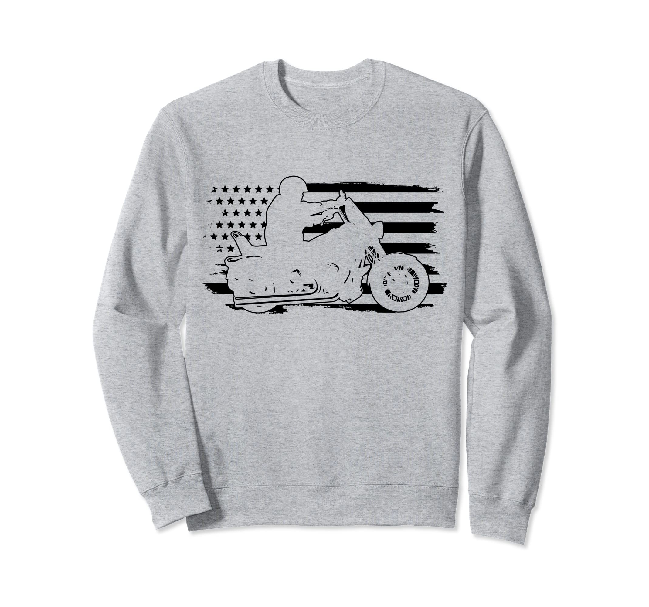 Patriotic Motorcycle American Us Sweatshirt - Aesthetic Graphic Men Women - T-Shirt, Sweatshirt, Hoodie