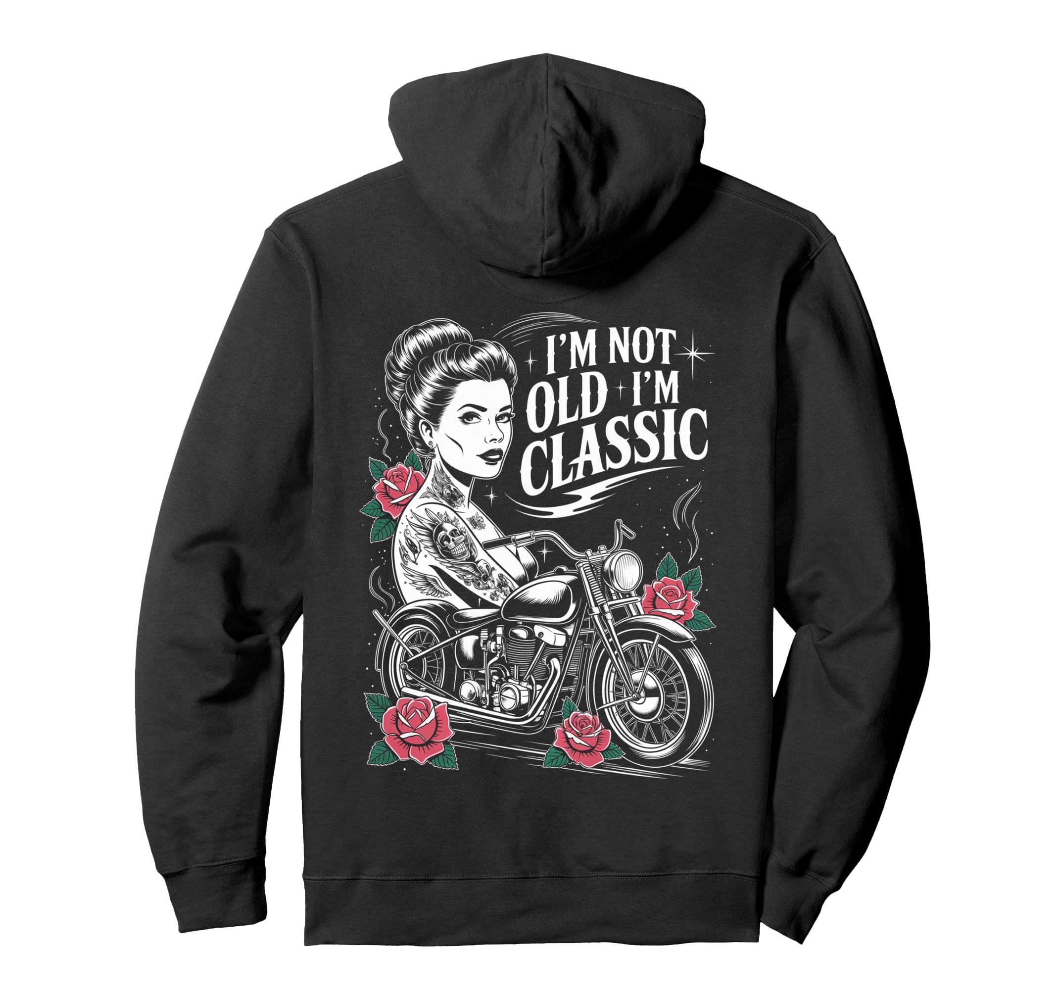 Funny Biker Riding Motorcycle Outfit Hoodie - Unique Graphic for Adults - T-Shirt, Sweatshirt, Hoodie