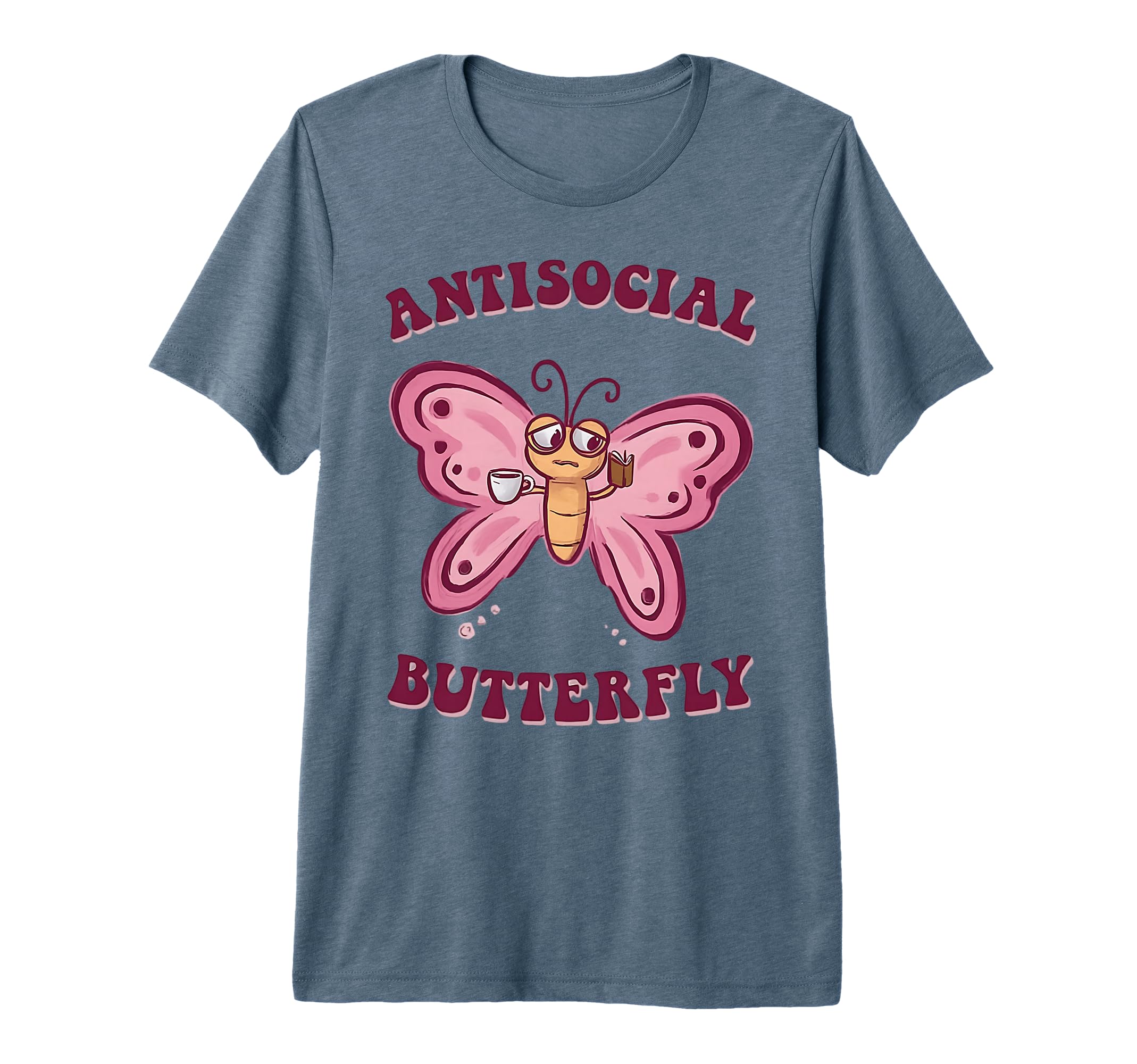 Groovy Anti Social Butterfly Ironic T-Shirt - Graphic Print Men Women - T-Shirt, Sweatshirt, Hoodie