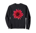 Red Dahlia Large Flower Sweatshirt - Aesthetic Graphic for Adults - T-Shirt, Sweatshirt, Hoodie