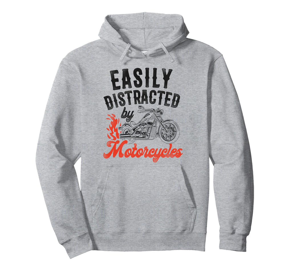 Motorcycle Biker Easily Distracted Hoodie - Aesthetic Graphic Men Women - T-Shirt, Sweatshirt, Hoodie