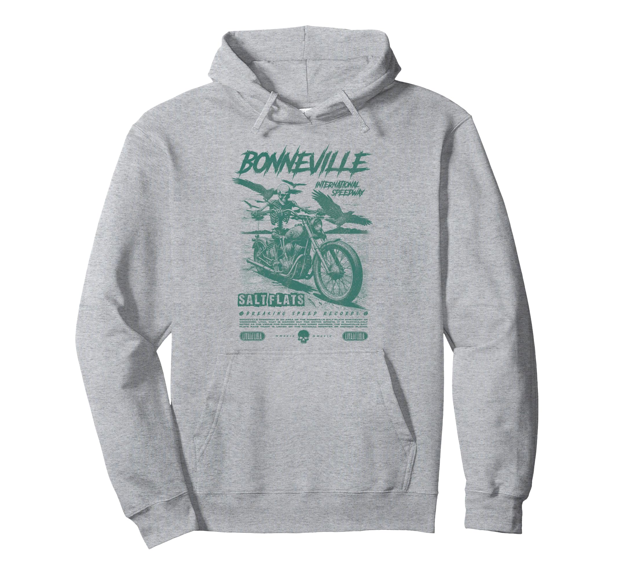Bonneville Salt Flats Motorcycle Racing Hoodie - Trendy Graphic Unisex - T-Shirt, Sweatshirt, Hoodie