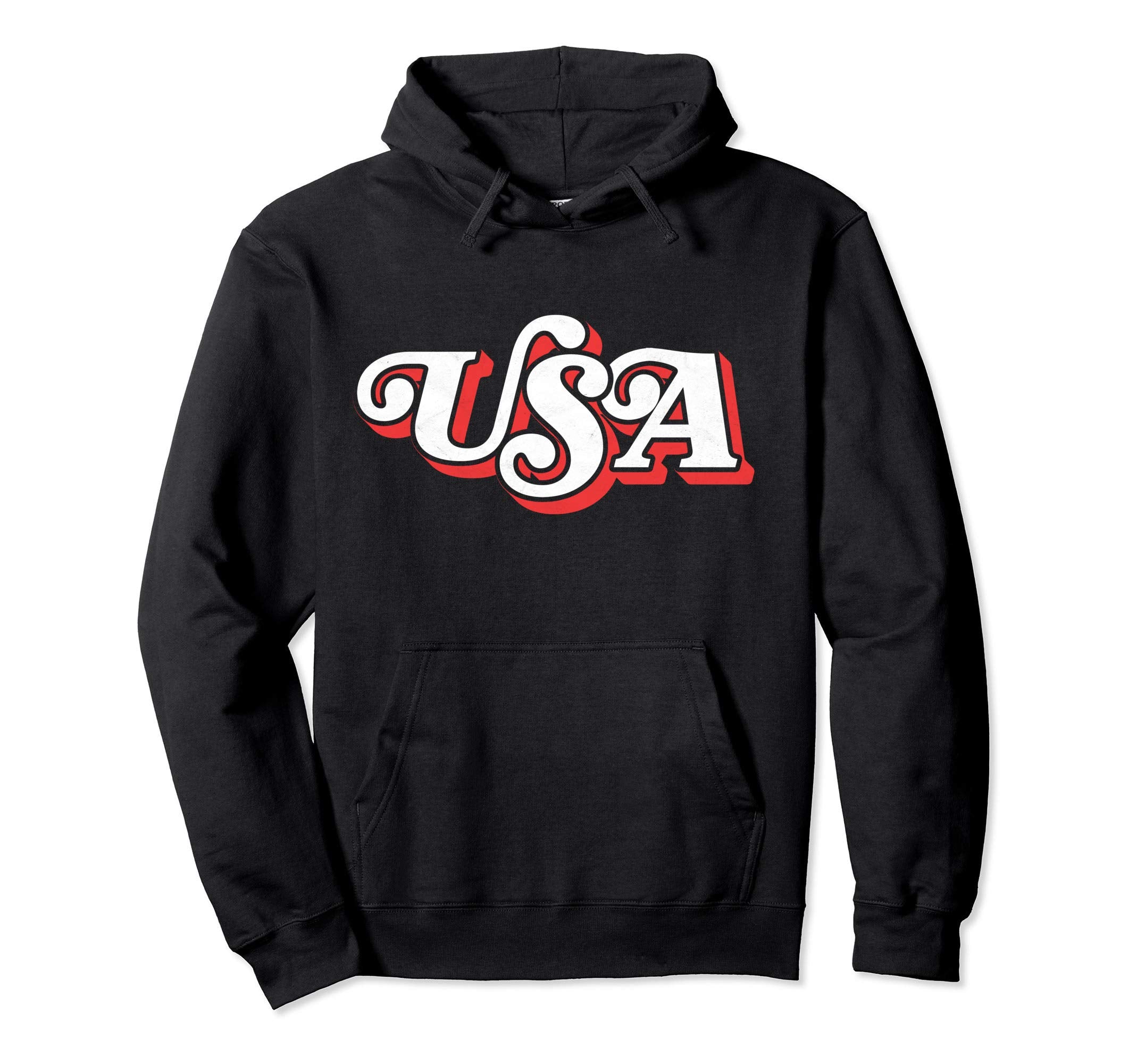 Usa Typography Patriotic 4Th July Hoodie - Aesthetic Graphic for Adults - T-Shirt, Sweatshirt, Hoodie