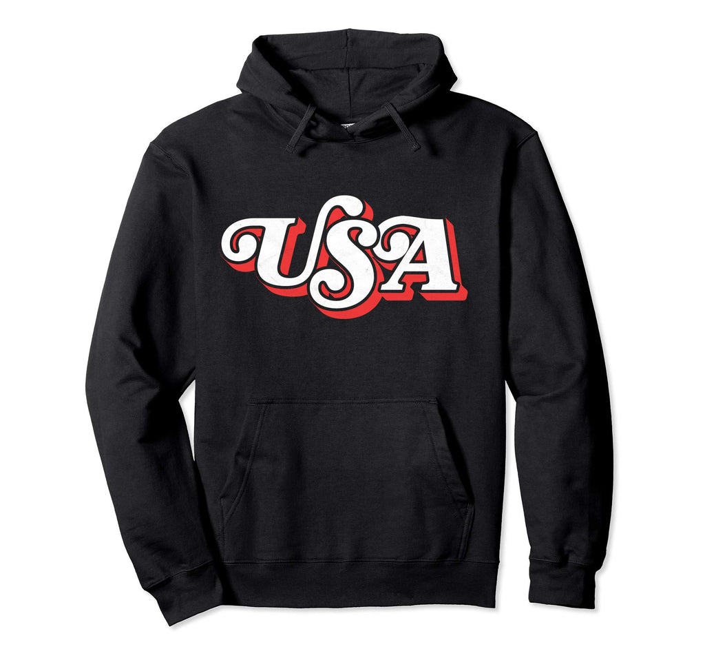 Usa Typography Patriotic 4Th July Hoodie - Minimalist Print Unisex - T-Shirt, Sweatshirt, Hoodie
