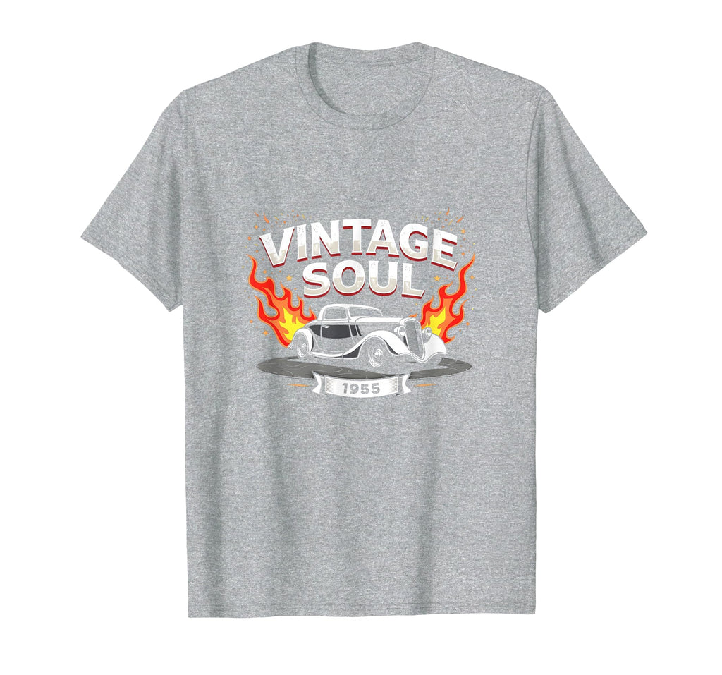 Soul Hot Rod 1955 Car Heather Grey T-Shirt - Custom Art Print Men Women - T-Shirt, Sweatshirt, Hoodie
