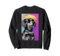 Funny Dog Bow Tie 80S Synthwave Sweatshirt - Casual Everyday Wear Unisex - T-Shirt, Sweatshirt, Hoodie