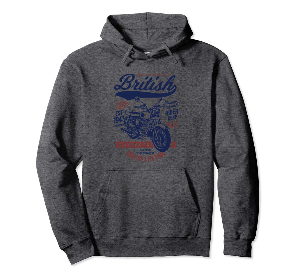 Motorcycle British Motor Hoodie - Minimalist Print Men Women - T-Shirt, Sweatshirt, Hoodie