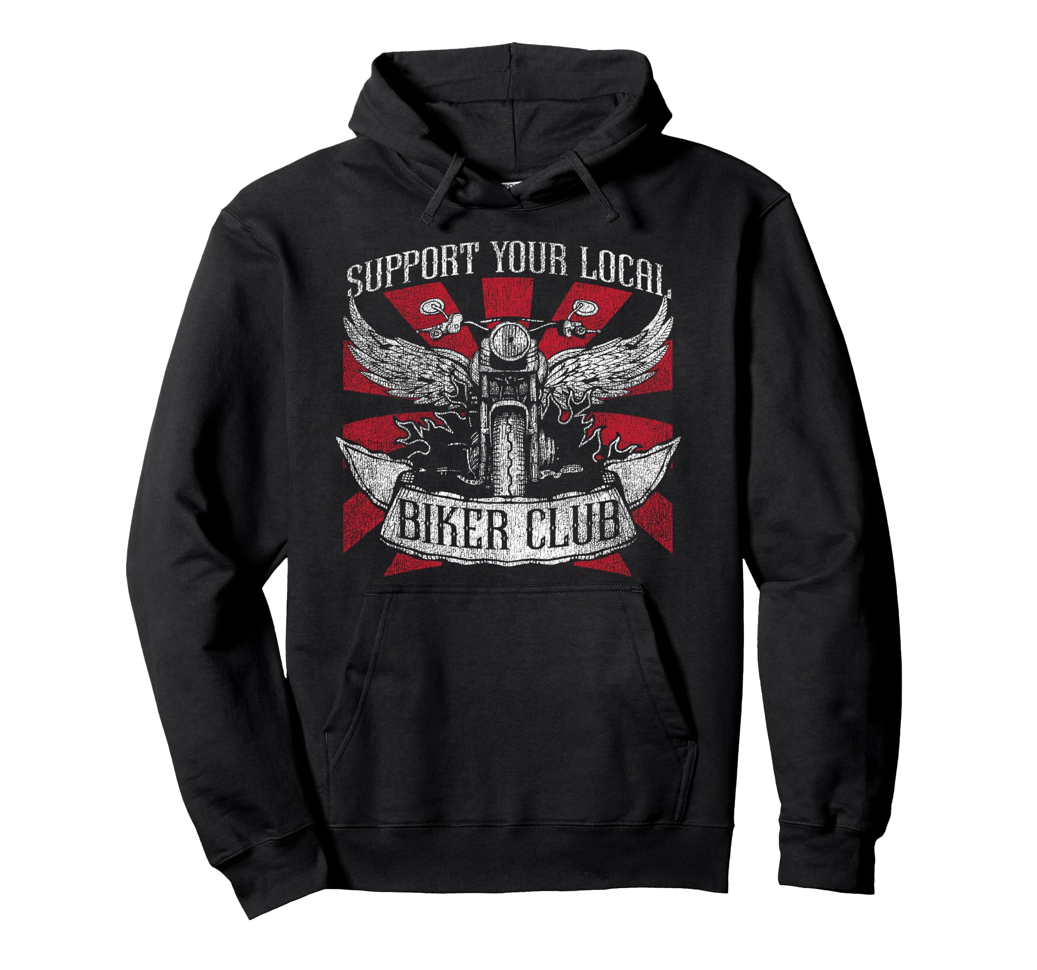 Motorcycle Biker Support Your Local Biker Hoodie - Trendy Graphic Unisex - T-Shirt, Sweatshirt, Hoodie