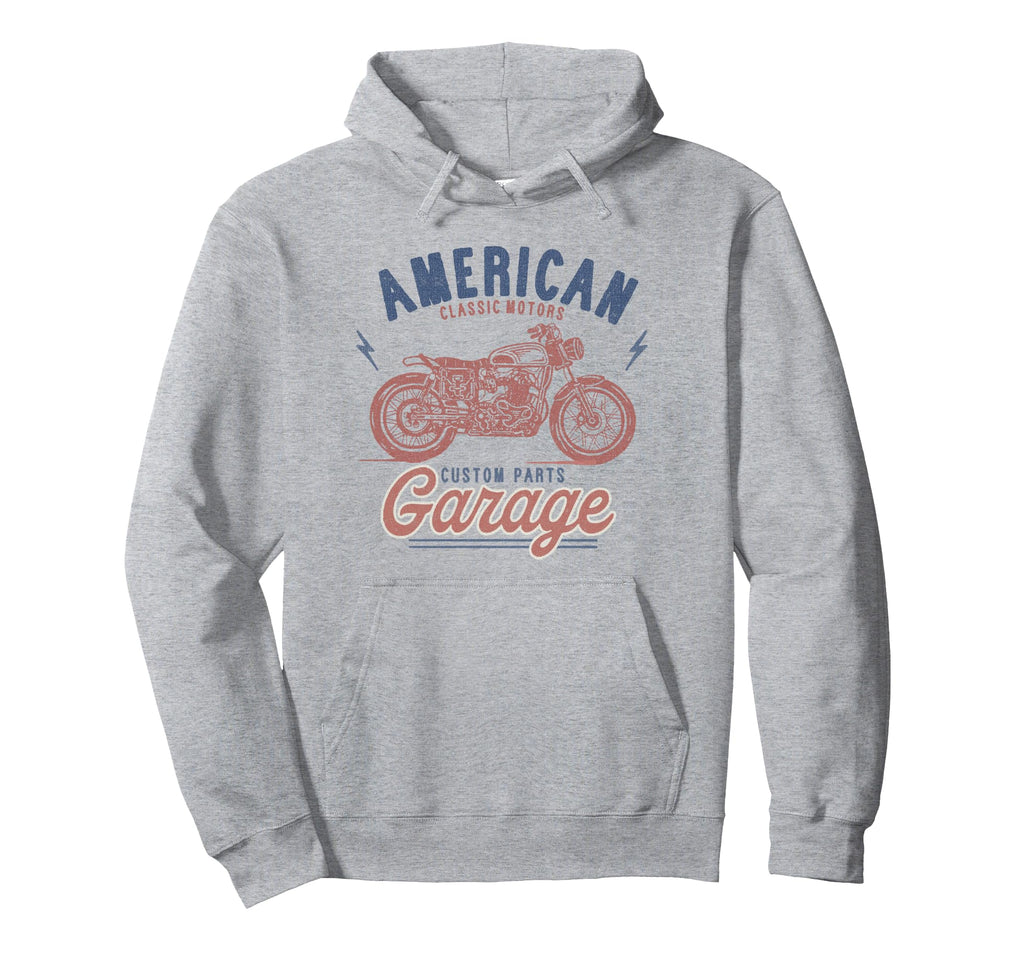 Trendy American Custom Parts Garage Hoodie - Unique Graphic for Adults - T-Shirt, Sweatshirt, Hoodie