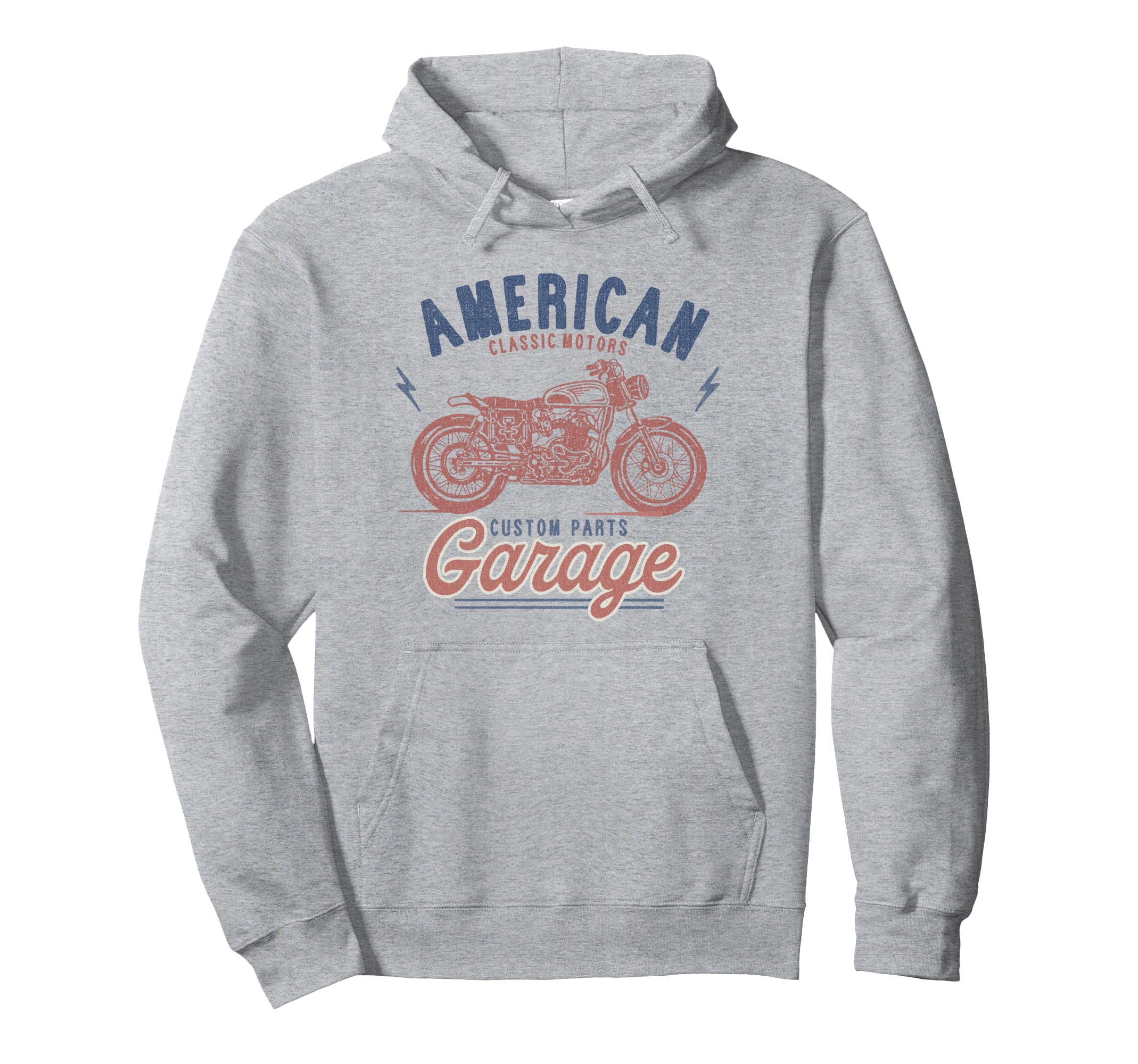 Trendy American Custom Parts Garage Hoodie - Unique Graphic for Adults - T-Shirt, Sweatshirt, Hoodie