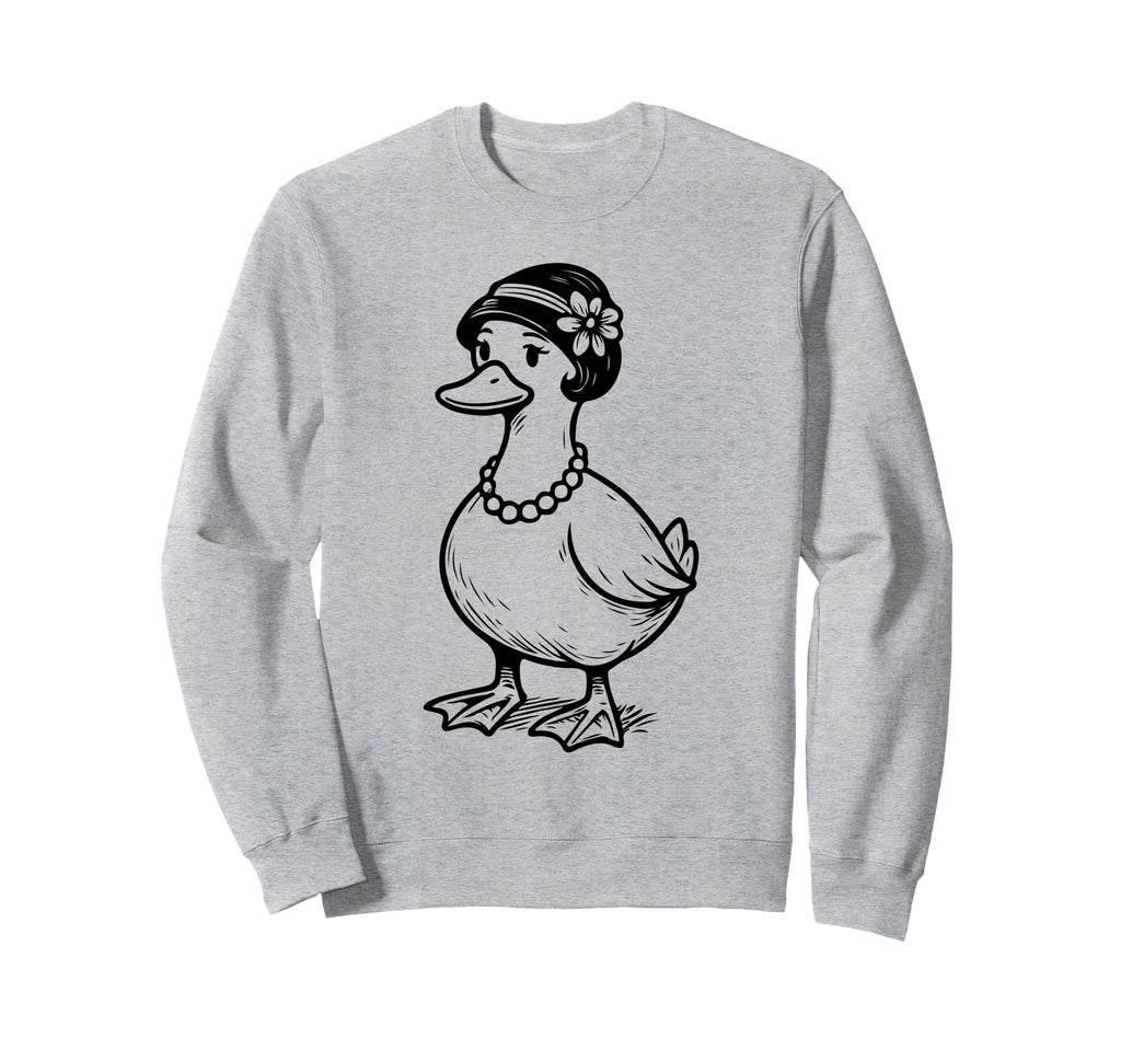 Duck Drawing Flower Hair And Sweatshirt - Streetwear Style for Adults - T-Shirt, Sweatshirt, Hoodie
