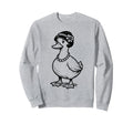 Duck Drawing Flower Hair And Sweatshirt - Streetwear Style for Adults - T-Shirt, Sweatshirt, Hoodie