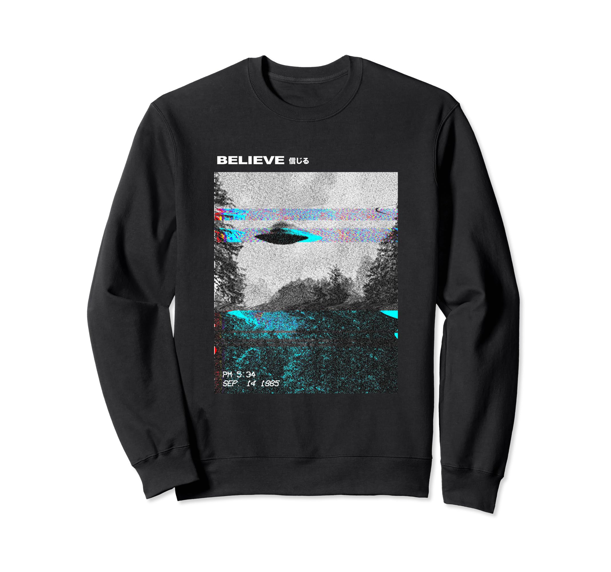 Ufo Vaporwave Aesthetic Japanese 80S Sweatshirt - Minimalist Print Unisex - T-Shirt, Sweatshirt, Hoodie