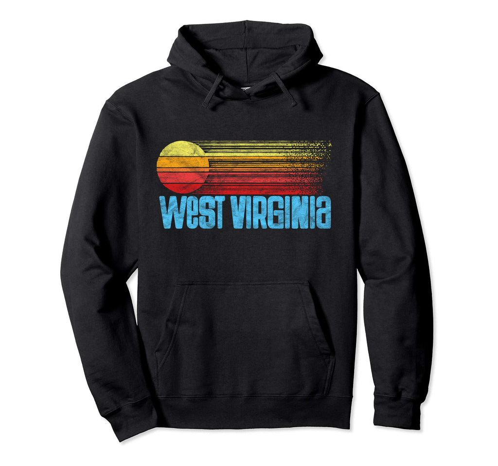 West Virginia Distressed Sun Hoodie - Casual Everyday Wear Men Women - T-Shirt, Sweatshirt, Hoodie