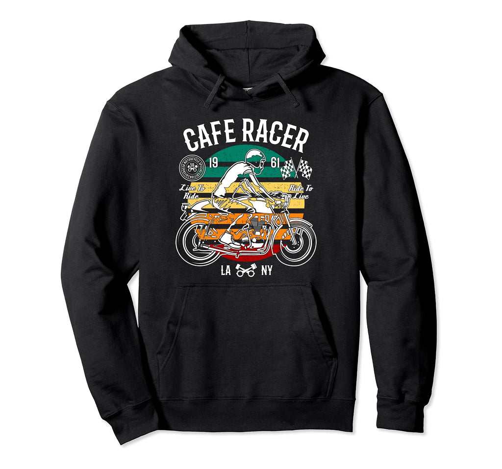 Cafe Racer 60S Bike Motorcycle Hoodie - Fun Novelty Design for Adults - T-Shirt, Sweatshirt, Hoodie