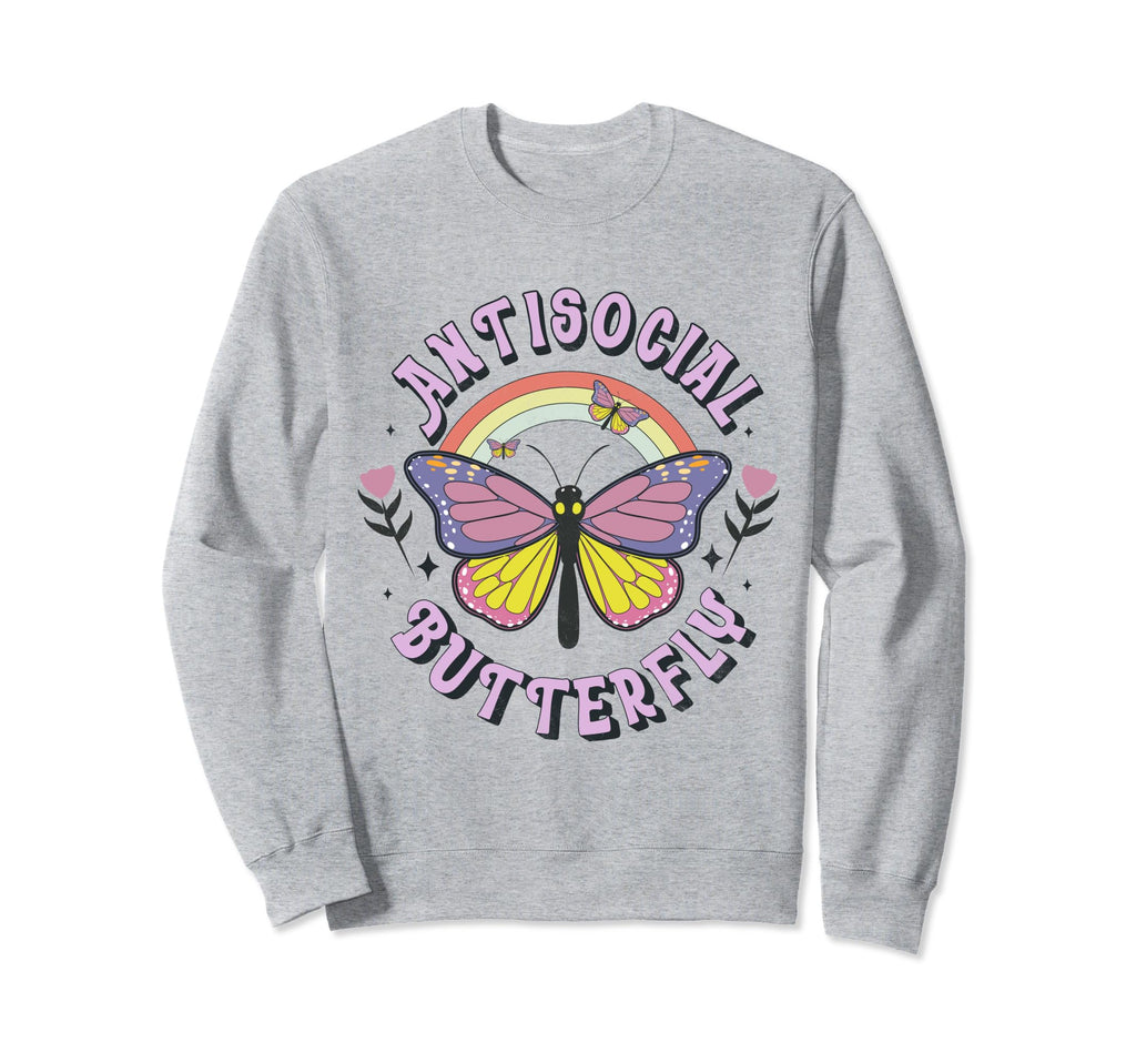 Antisocial Butterfly Tees Introvert Sweatshirt - Streetwear Style Unisex - T-Shirt, Sweatshirt, Hoodie