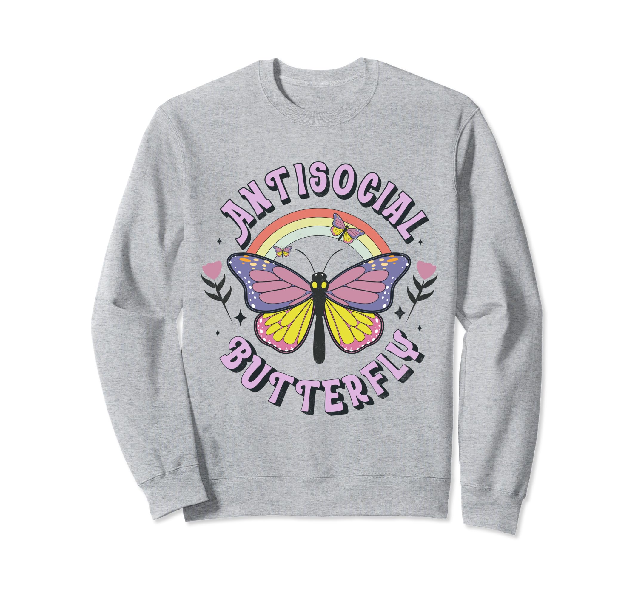 Antisocial Butterfly Tees Introvert Sweatshirt - Streetwear Style Unisex - T-Shirt, Sweatshirt, Hoodie