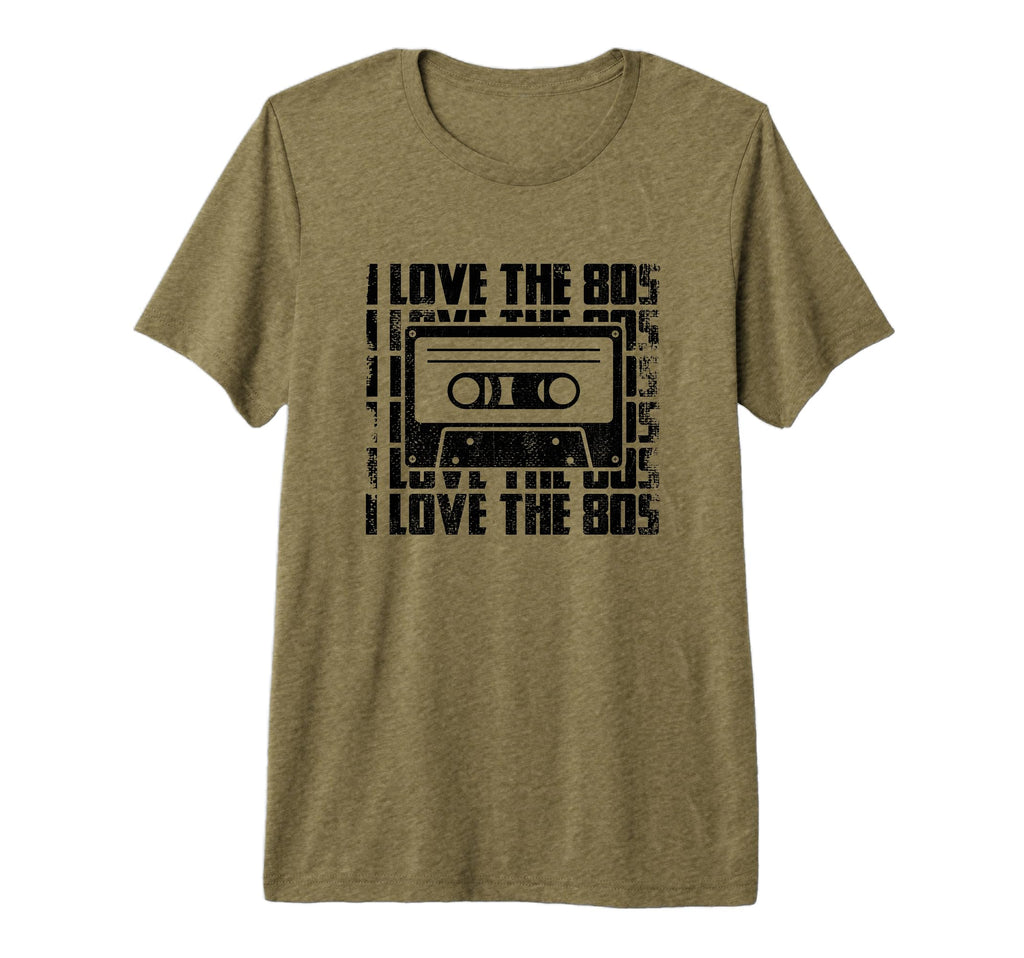 80S Love Synthwave Tri Blend T-Shirt - Unique Graphic Unisex - T-Shirt, Sweatshirt, Hoodie