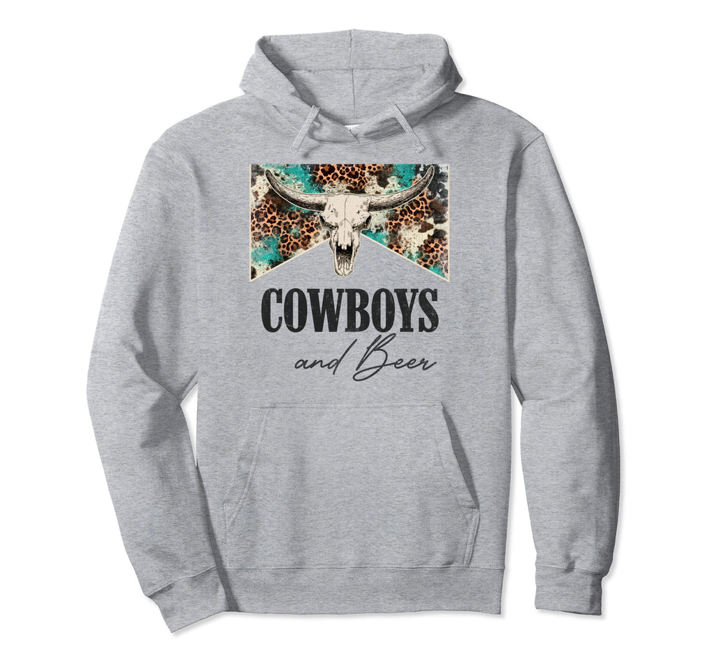 Leopard Western Life Country Bull Skull Hoodie - Minimalist Print Unisex - T-Shirt, Sweatshirt, Hoodie