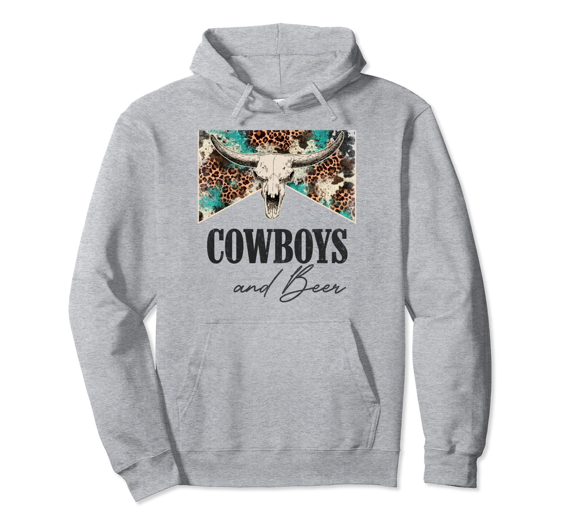 Leopard Western Life Country Bull Skull Hoodie - Minimalist Print Unisex - T-Shirt, Sweatshirt, Hoodie