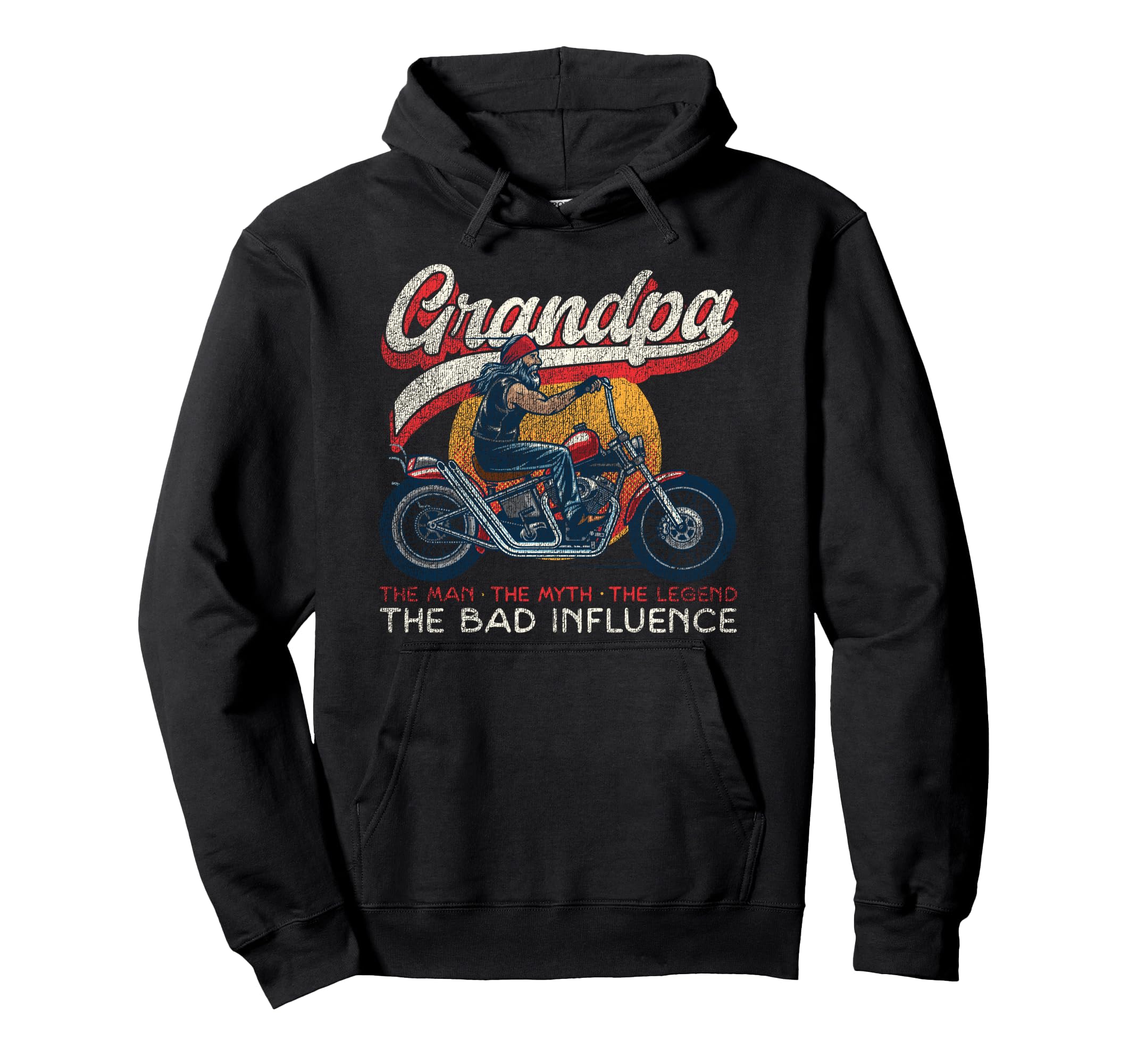 Motorcycle Biker Grandpa Grandpa Hoodie - Fun Novelty Design for Adults - T-Shirt, Sweatshirt, Hoodie