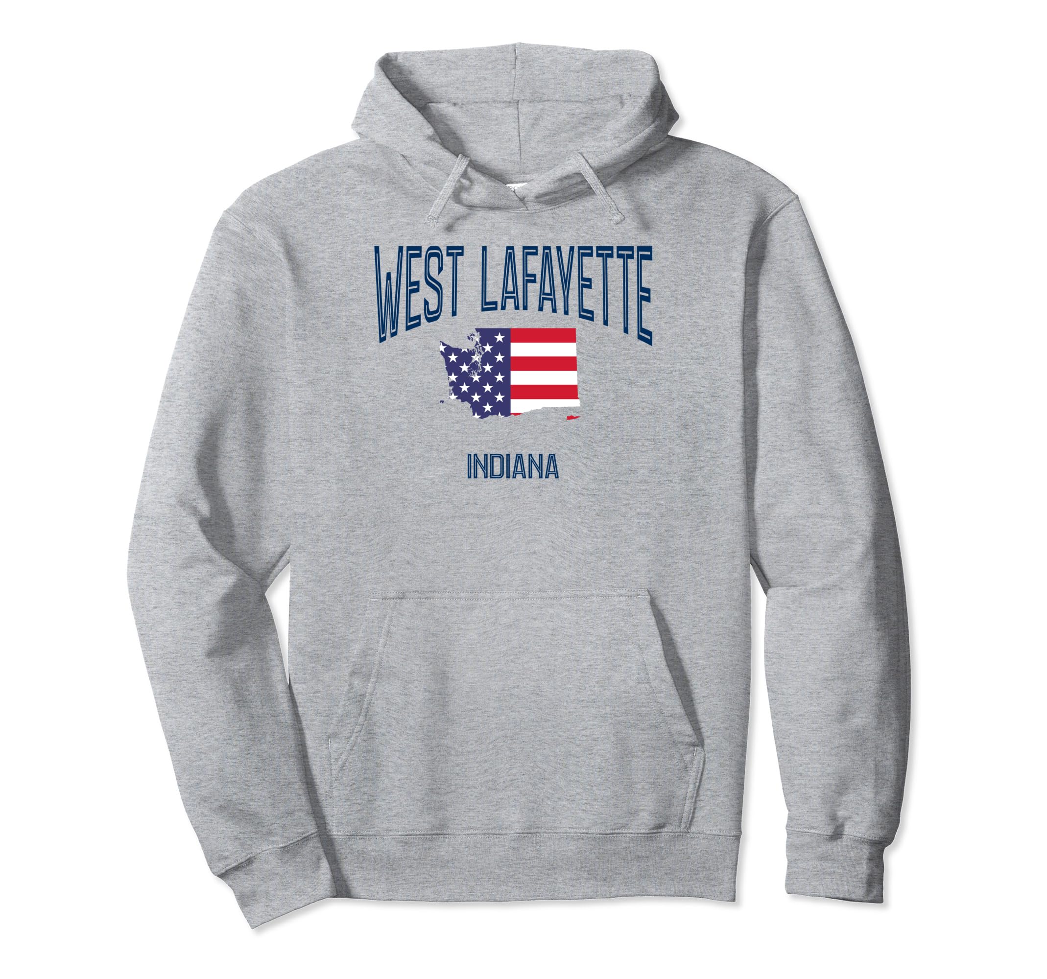 West Lafayette Indiana Athletic Usa Flag Hoodie - Novelty Apparel Unisex - T-Shirt, Sweatshirt, Hoodie