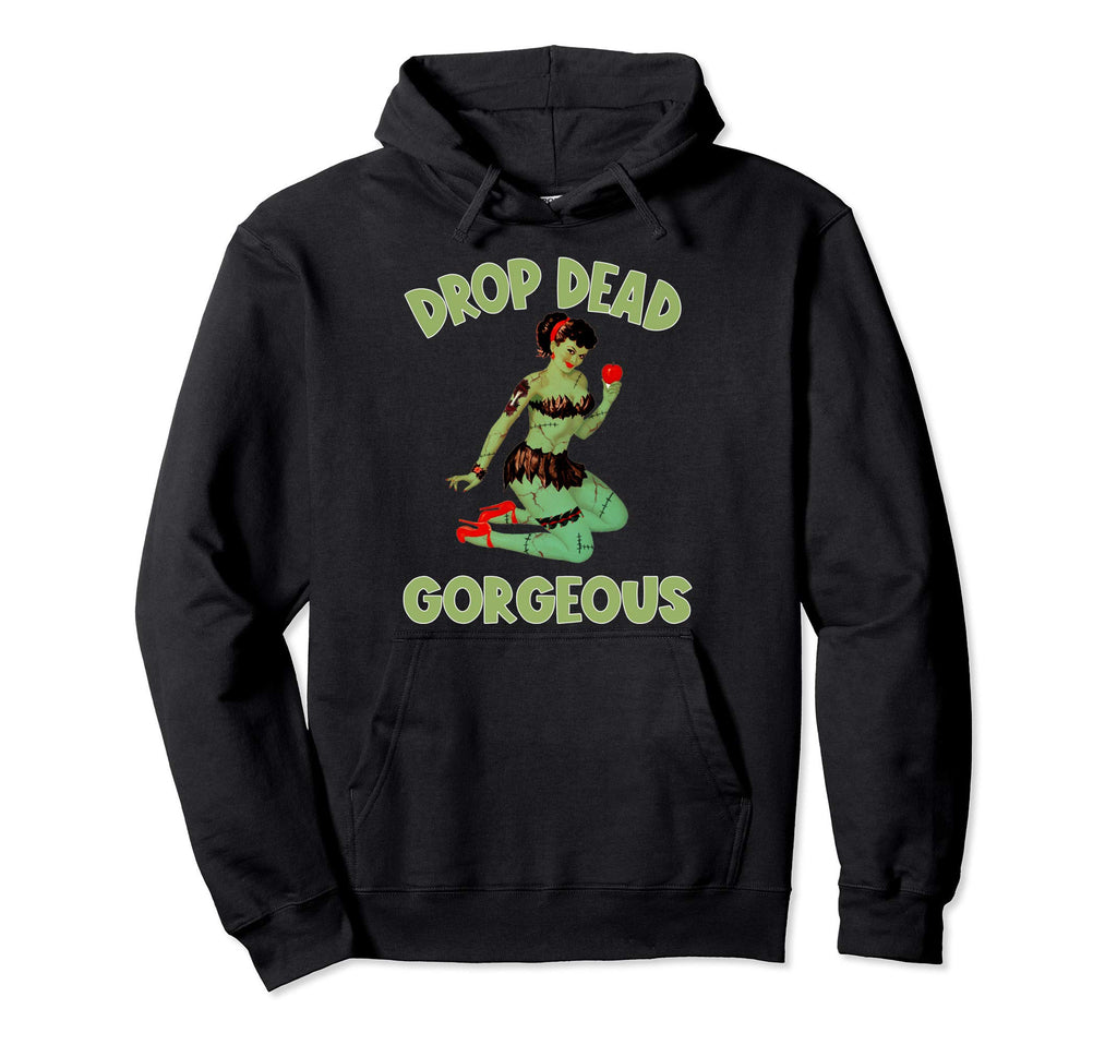 Zombie Pin Up Halloween Drop Dead Gorgeous Hoodie - Minimalist Print Unisex - T-Shirt, Sweatshirt, Hoodie