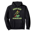 Zombie Pin Up Halloween Drop Dead Hoodie - Casual Everyday Wear Unisex - T-Shirt, Sweatshirt, Hoodie