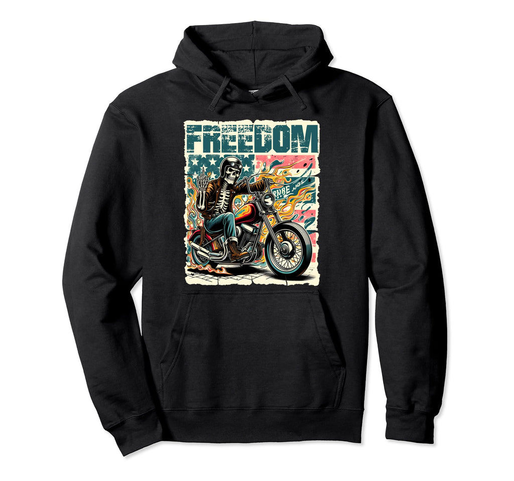 Rocker Outfit Skull Biker Motorcycle Hoodie - Aesthetic Graphic Men Women - T-Shirt, Sweatshirt, Hoodie