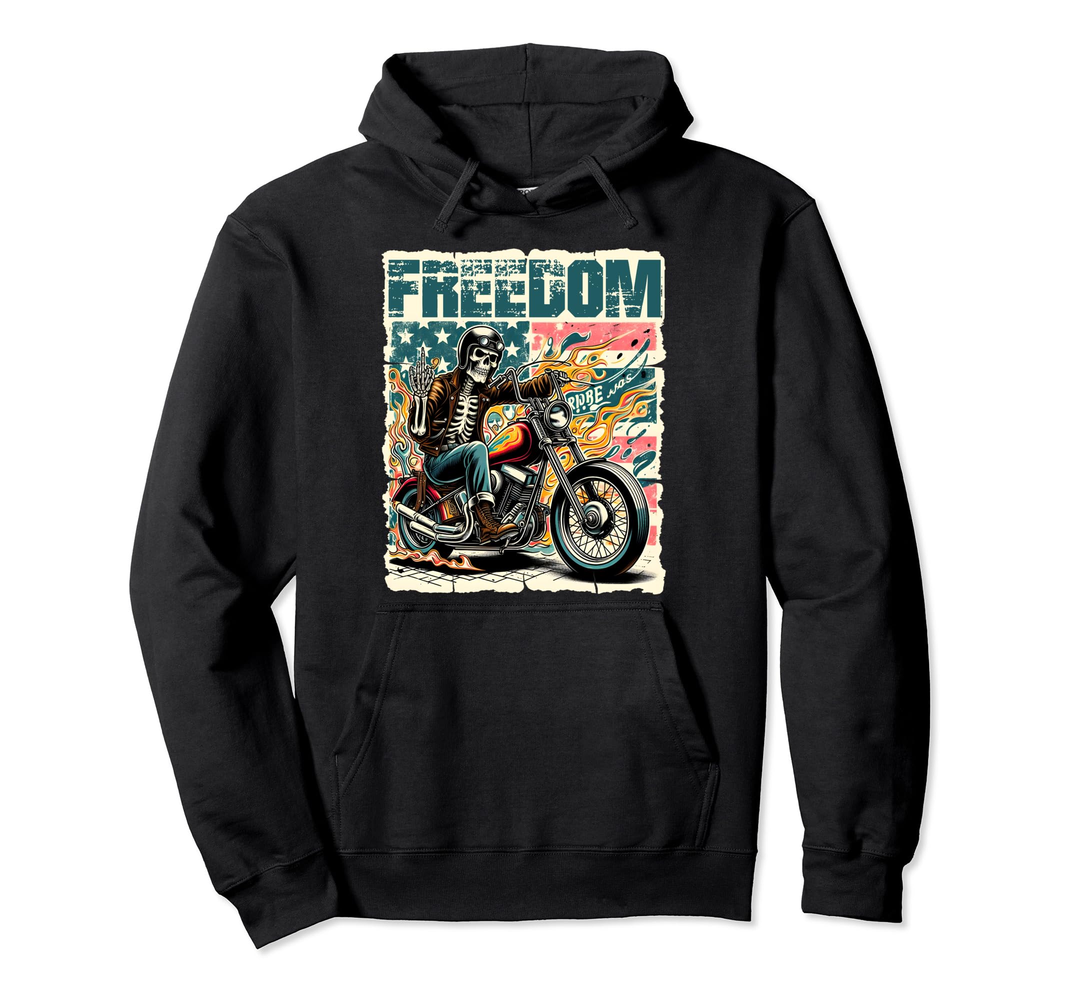Rocker Outfit Skull Biker Motorcycle Hoodie - Aesthetic Graphic Men Women - T-Shirt, Sweatshirt, Hoodie