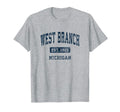 West Branch Michigan Mi Athletic T-Shirt - Fun Novelty Design for Adults - T-Shirt, Sweatshirt, Hoodie