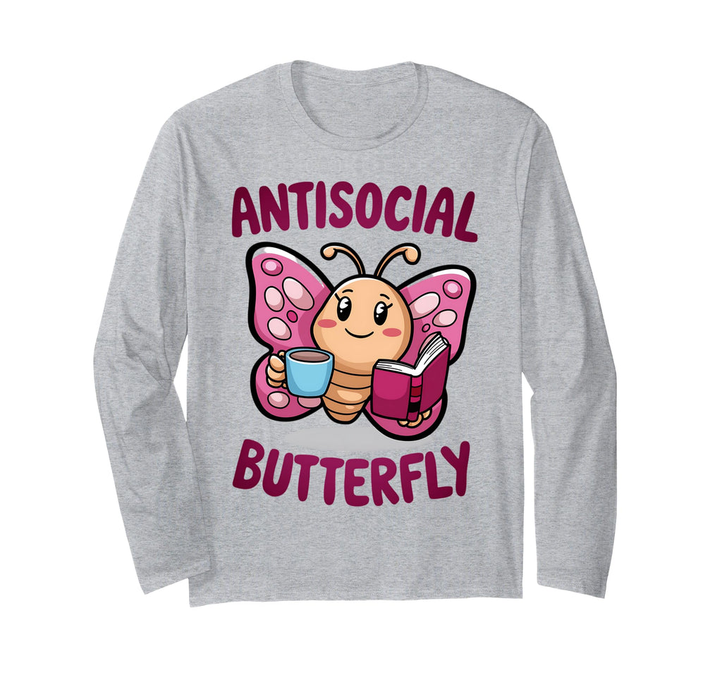 Groovy Anti Social Butterfly Ironic T-Shirt - Streetwear Style Men Women - T-Shirt, Sweatshirt, Hoodie