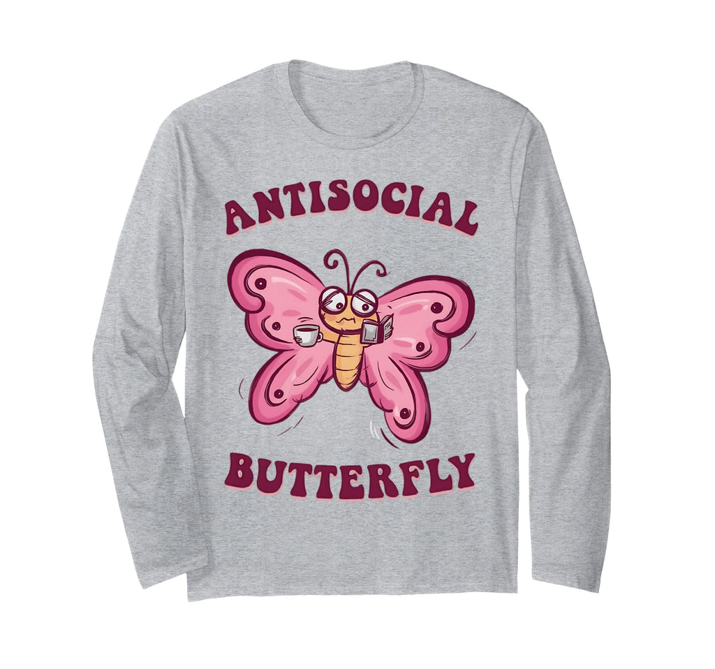 Groovy Anti Social Butterfly Ironic T-Shirt - Streetwear Style Men Women - T-Shirt, Sweatshirt, Hoodie
