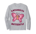 Groovy Anti Social Butterfly Ironic T-Shirt - Streetwear Style Men Women - T-Shirt, Sweatshirt, Hoodie