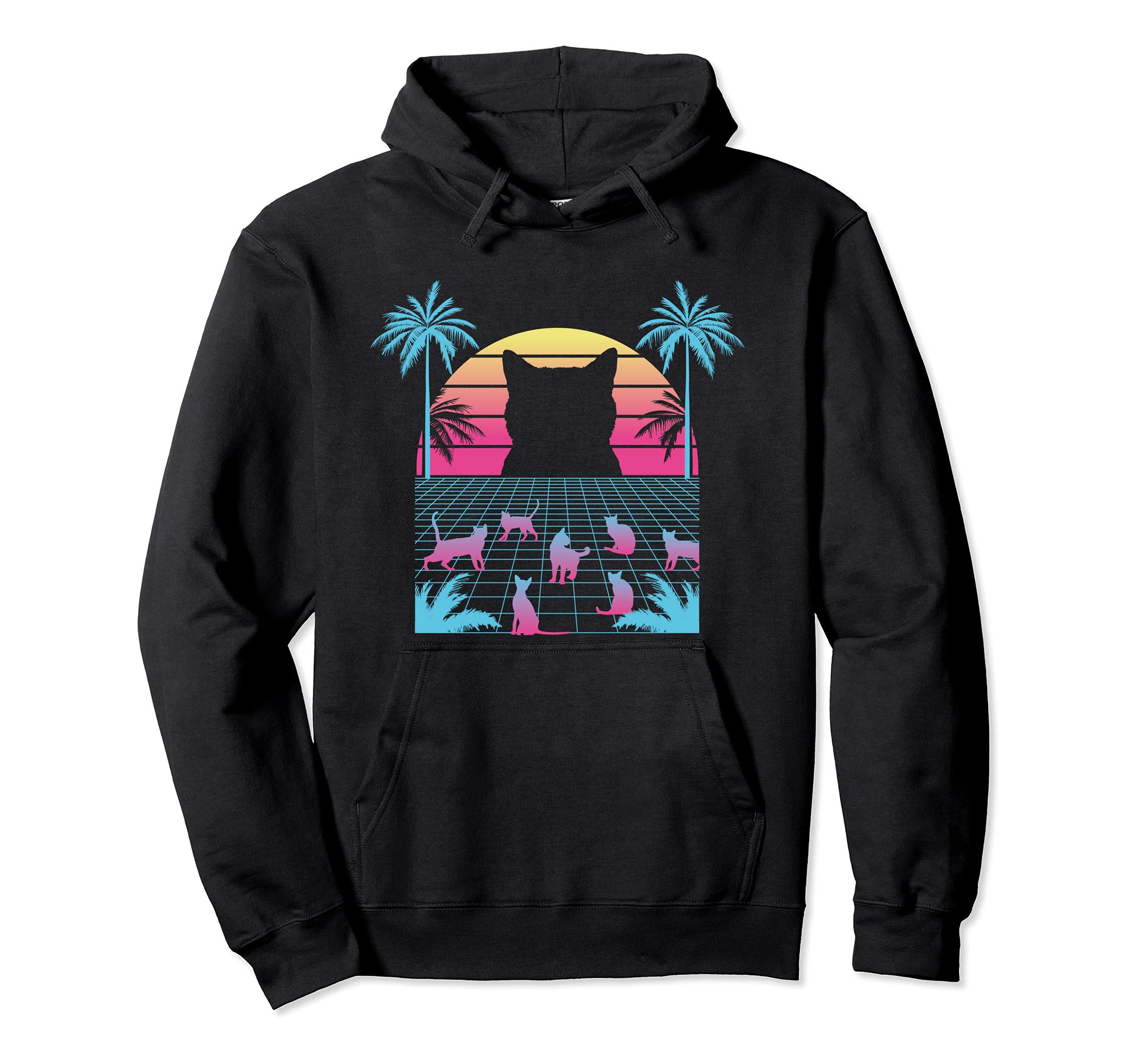Cats Cat Lover 80S 90S Aesthetic Hoodie - Novelty Apparel for Adults - T-Shirt, Sweatshirt, Hoodie