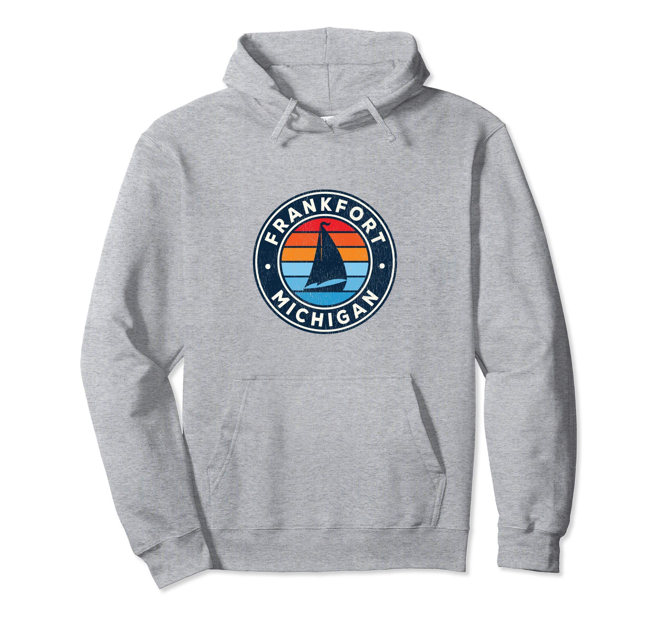 Frankfort Michigan Mi Sailboat 70S Hoodie - Aesthetic Graphic Unisex - T-Shirt, Sweatshirt, Hoodie