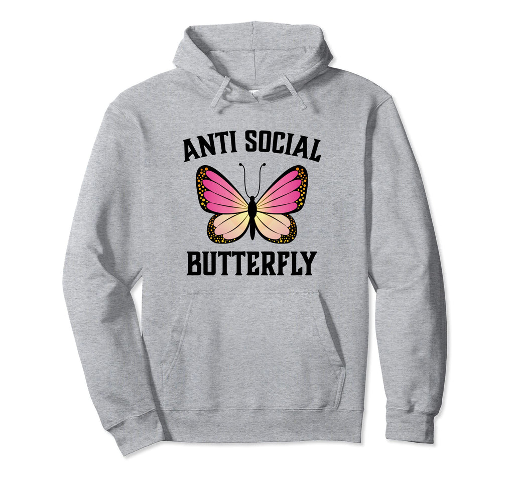 Anti Social Butterfly Hoodie - Custom Art Print Men Women - T-Shirt, Sweatshirt, Hoodie